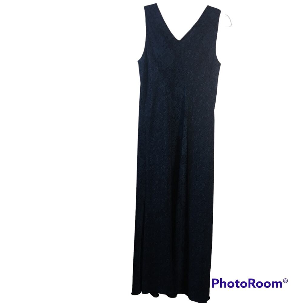 Norton McNaughton Blue Mixed Floral Print Sleeveless V Neck Dress Size PM - Picture 2 of 5